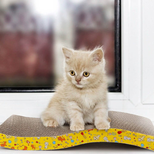 2-Piece: Cardboard S-shaped Curve Cat Scratching Pad