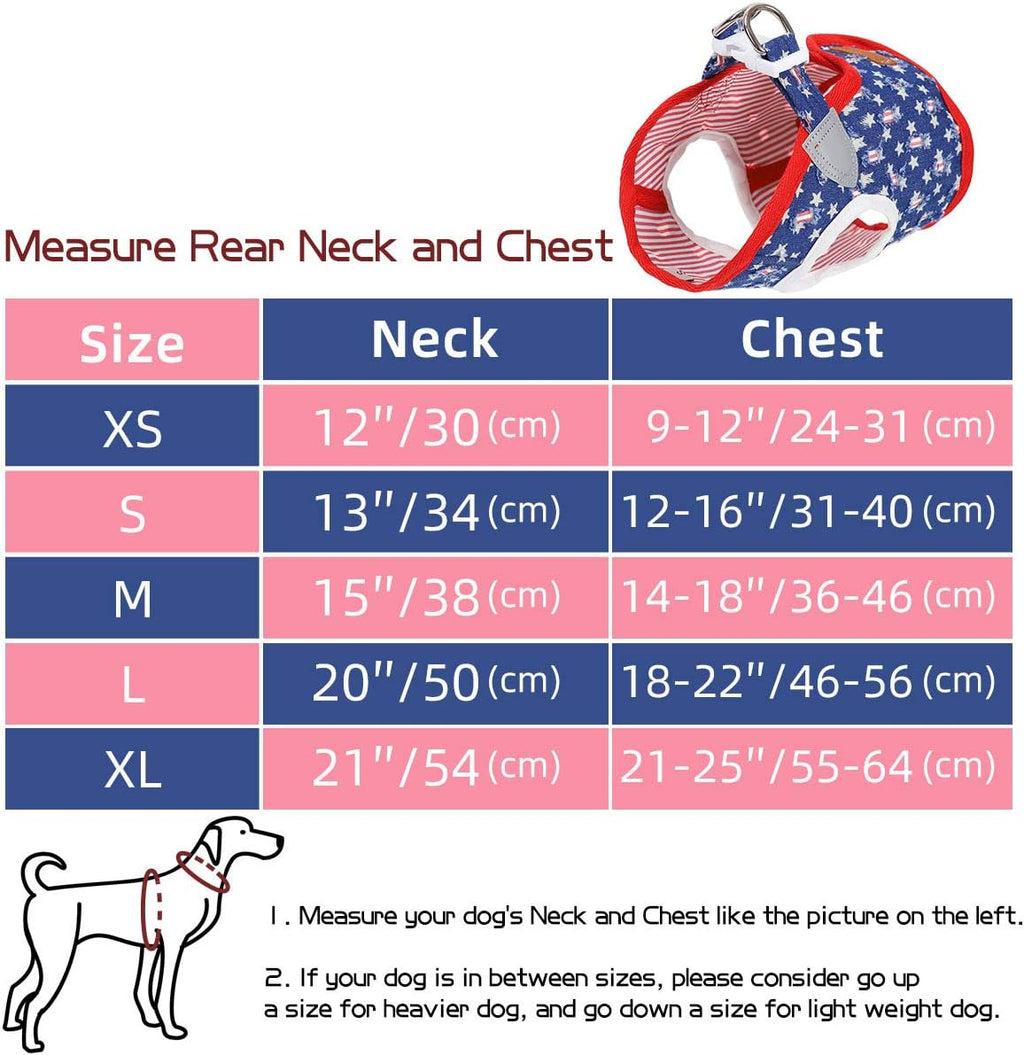 Denim Dog Harness with Star Print & Secure Buckle