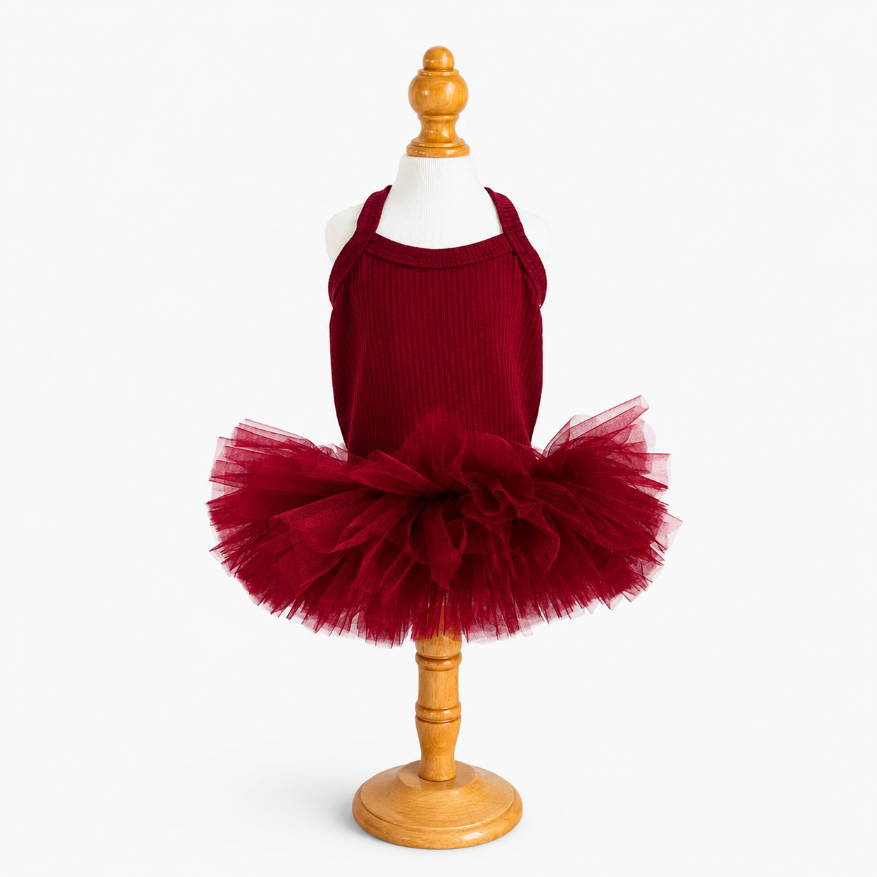 Princess Tulle Dog Dress – Soft Ribbed Puppy Tutu Dress for Small Dogs Birthday Party Outfit