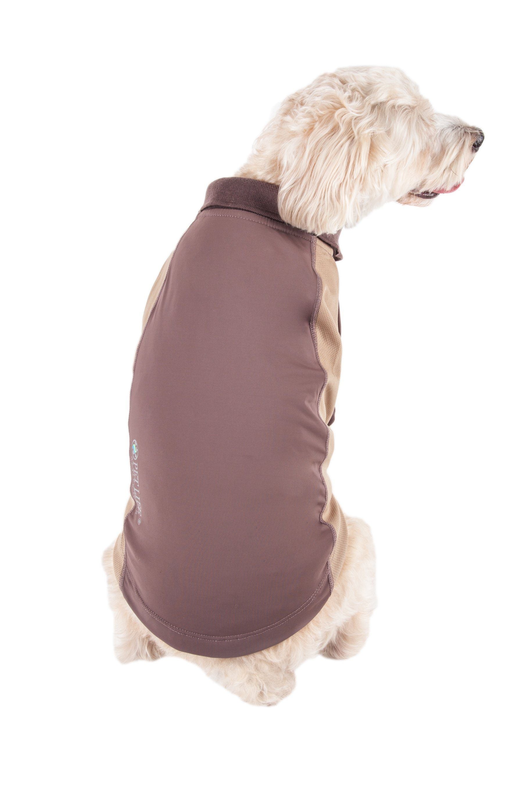 Pet Life ® Active 'Barko Pawlo' Relax-Stretch Quick-Drying Performance Dog Polo T-Shirt