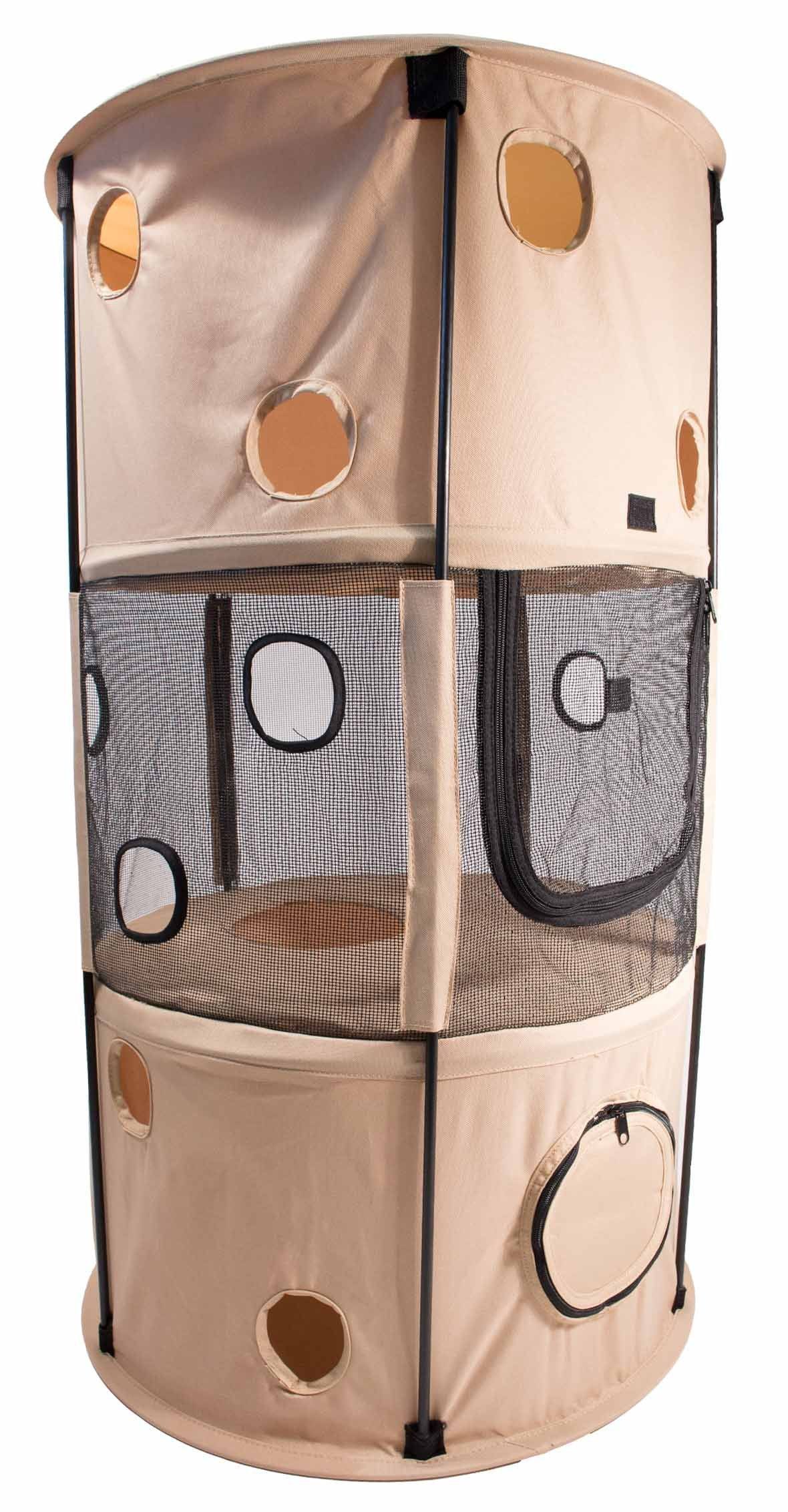 Pet Life ® 'Climber-Tree' Play-Active Travel Collapsible Lightweight Kitty Cat Tree House Lounger