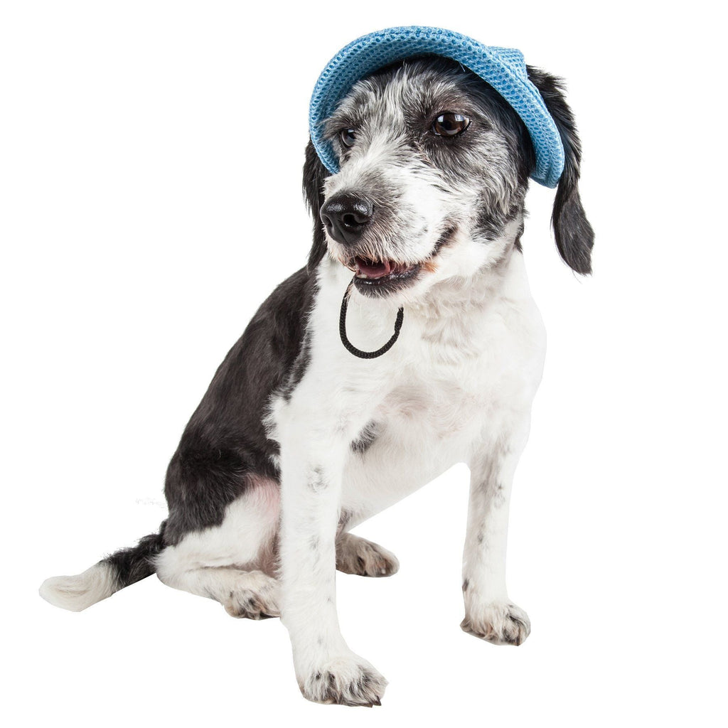 Pet Life ®  'Sea Spot Sun' UV Protectant Adjustable Fashion Mesh Brimmed Dog Hat Cap